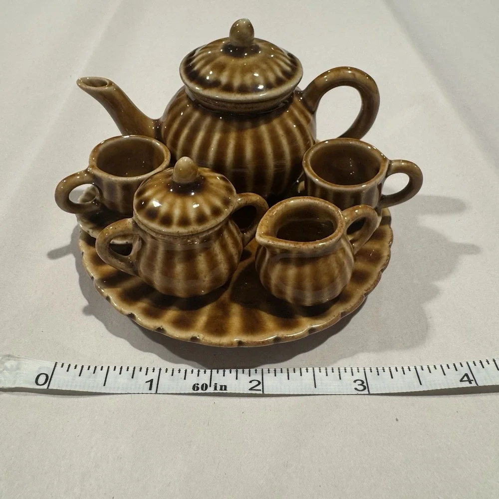 Vintage Miniature Tea Set 8 Pcs Made in Thailand